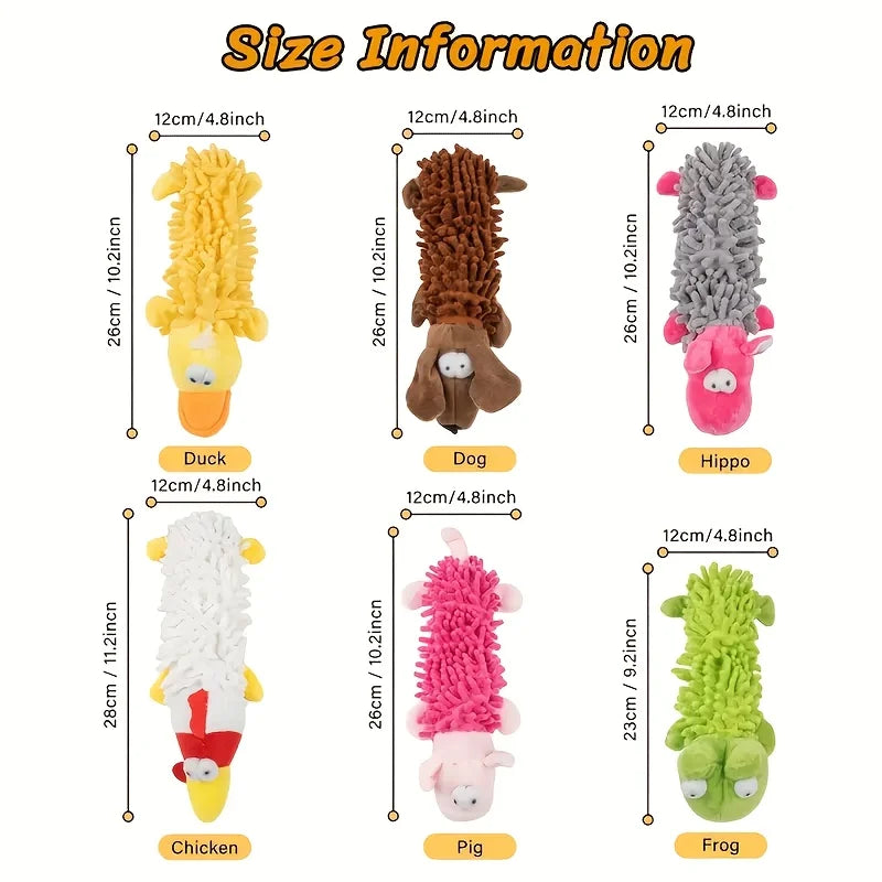 Squeaky No-Stuffing Crinkle Plush Dog Toys – All Breeds