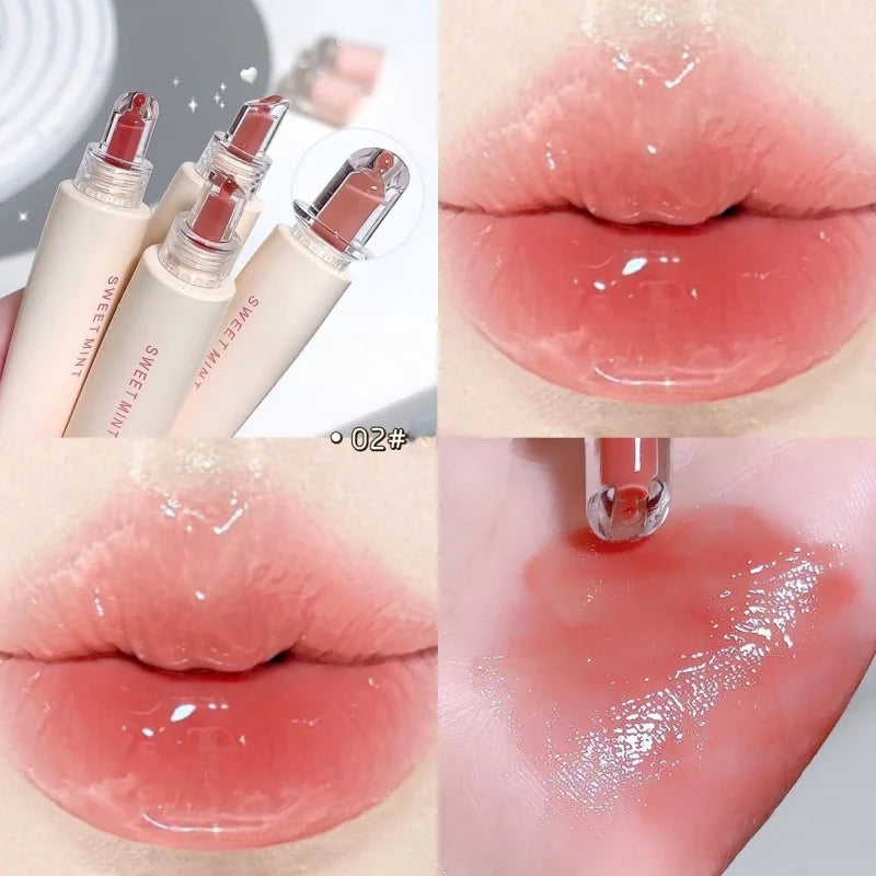 2 Pcs 02 # SWEETMINT Gifts for Women Lip Oil Sets Moisturizing, Hydrating, Waterproof, Long-Lasting, Glossy Lip Glaze Peaceful Pleasures Health and Wellness