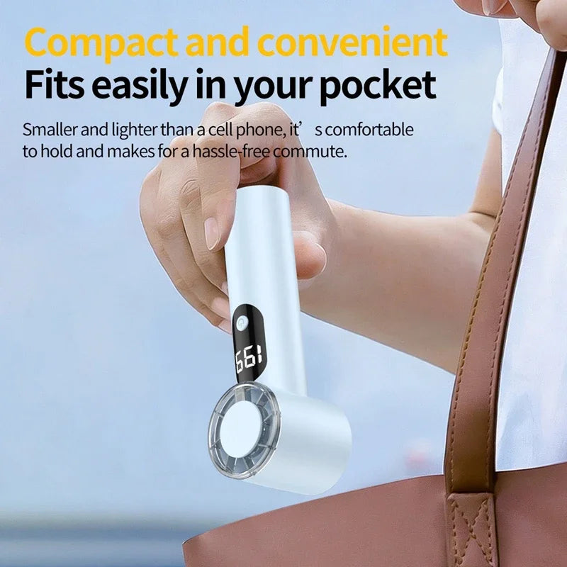 Lenovo Portable Mini Handheld Cooling Fan USB Rechargeable Pocket Desktop High Speed Small Fan for Outdoor Office Travel Peaceful Pleasures Health and Wellness