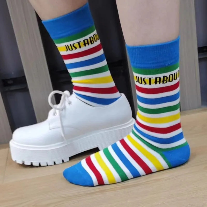 3 Pairs of Men's And Women's Striped Socks, Soft, Comfortable, Breathable, Versatile Striped Socks Suitable For All Seasons Peaceful Pleasures Health and Wellness