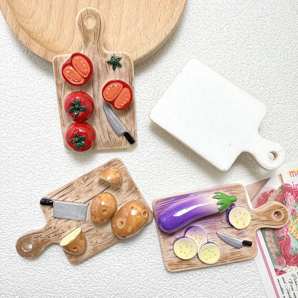 DIY Fridge Magnet Vegetable Cutting Board Potato Tomato Resin Car Vent Decor Storage Box Accessories Refrigerator Magnets 자석 Peaceful Pleasures Health and Wellness