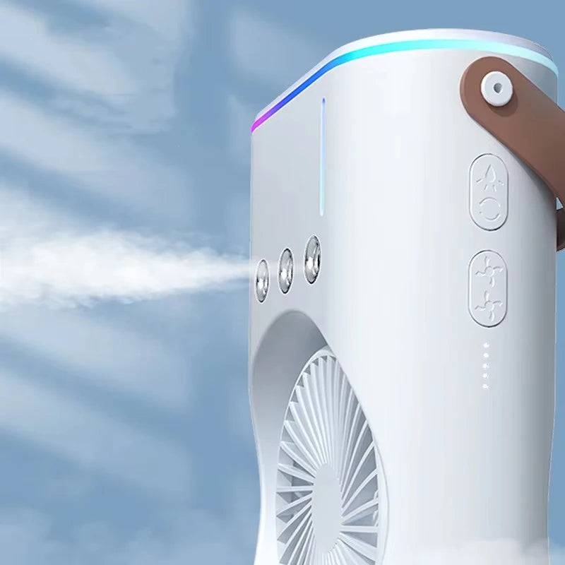 Summer Cool Double-Blade Spray Fan USB Desktop Air Conditioning Fan Office Portable Water-Cooled Mute Spray Fan Peaceful Pleasures Health and Wellness