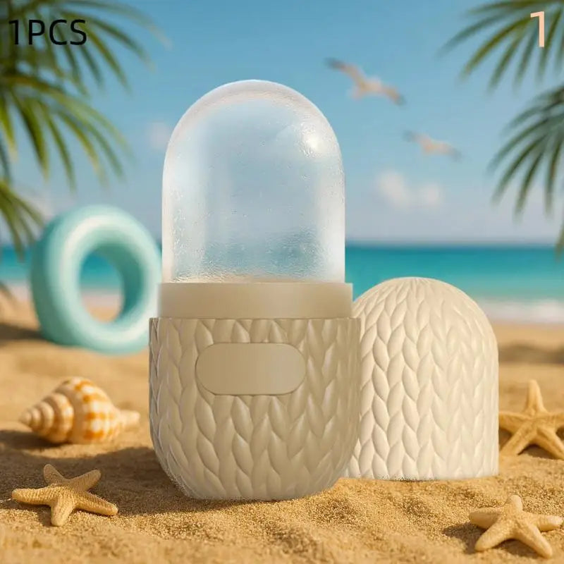 Silicone Cube Tray Shape Face Facial Ice Roller Massage Face Massage Roller Facial Reusable Ice Face Roller Skincare Tool Peaceful Pleasures Health and Wellness Brown 1