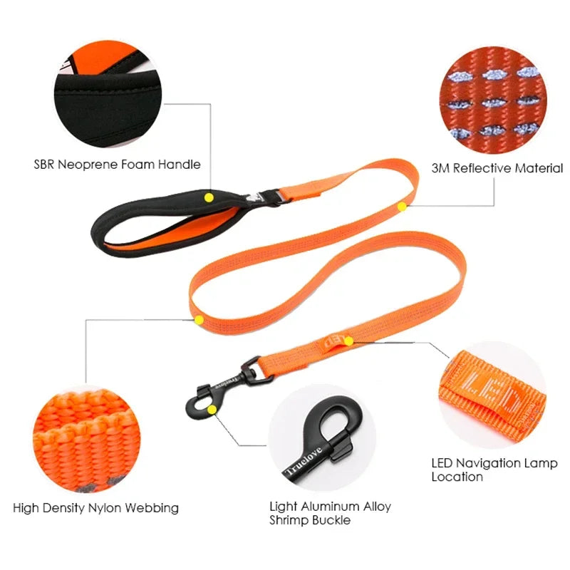 Truelove Pet Nylon Reflective Leash used harness and collar For Small Big Dog and Cat All Breed Training Running Walking TLL2771 Peaceful Pleasures Health and Wellness