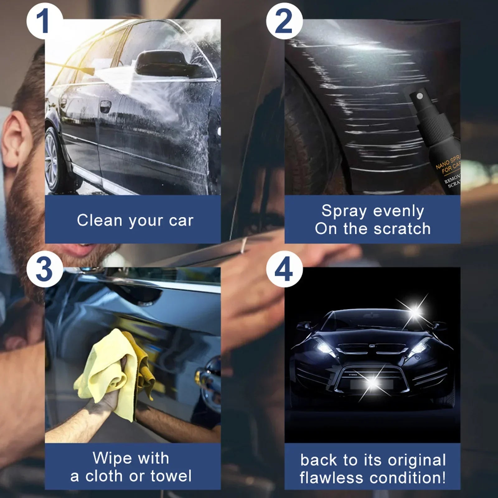 Car Nano Repairing Spray Fast Repair Scratches Repairing Polish Spray Car Coating Liquid Crystal Plating Spray Polishing Peaceful Pleasures Health and Wellness