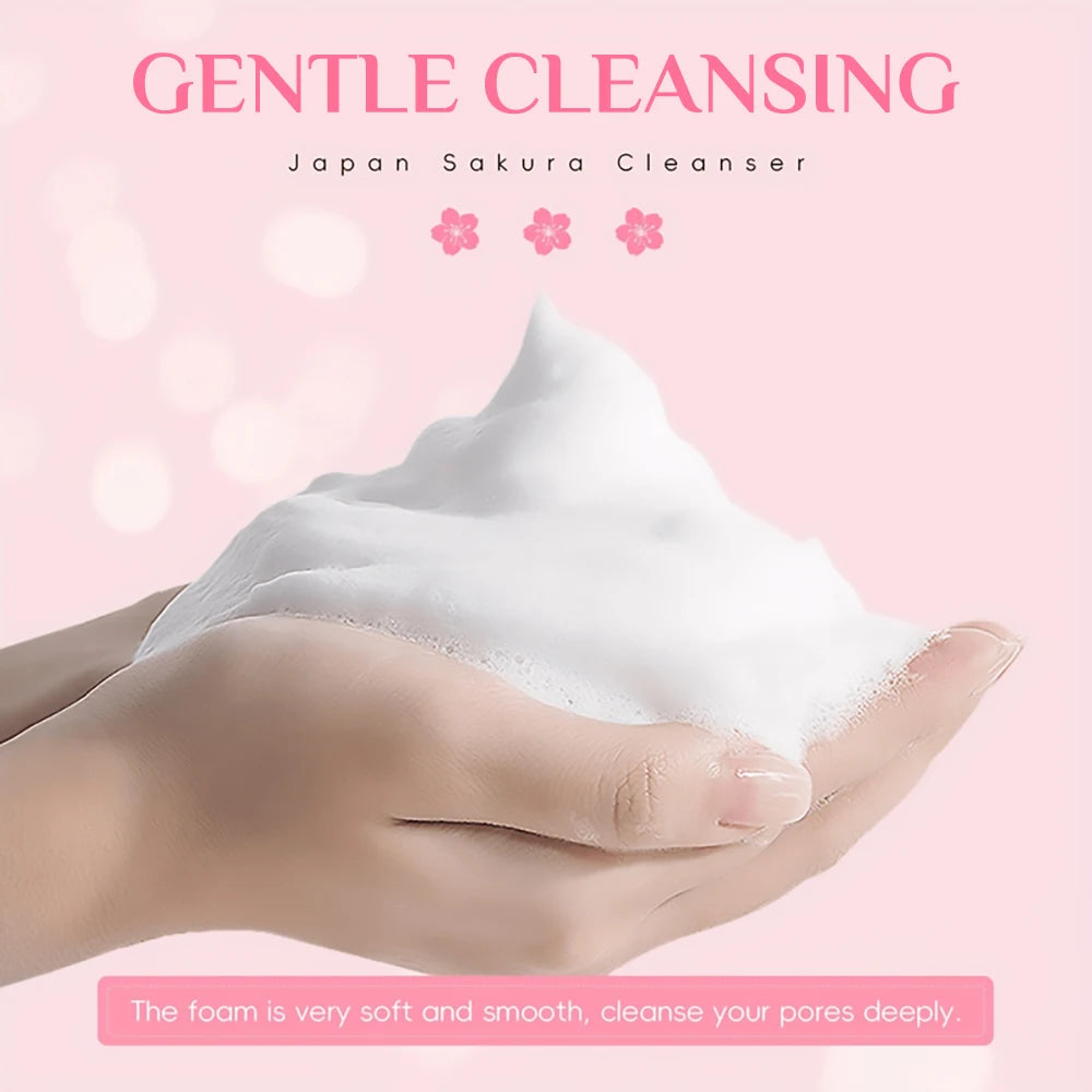 SUYARUN Japanese Sakura Face Wash - Gentle Hydrating Cleanser, Brightening Oil Control for Sensitive Skin. Peaceful Pleasures Health and Wellness