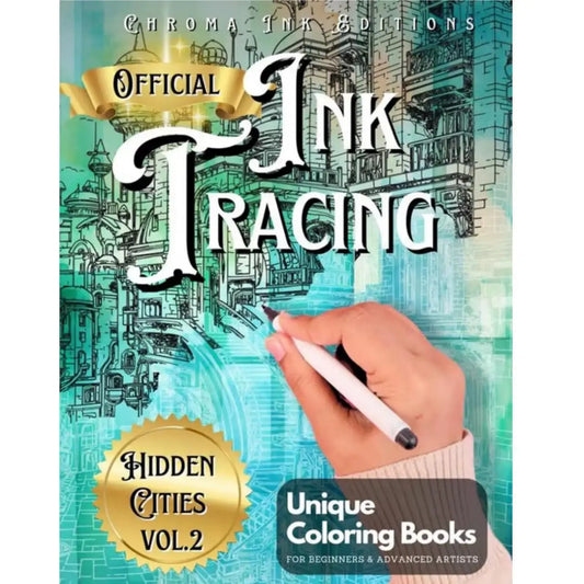 Ink Tracing Coloring Book Hidden Cities Vol 2 Unique Books Beginners Peaceful Pleasures Health and Wellness