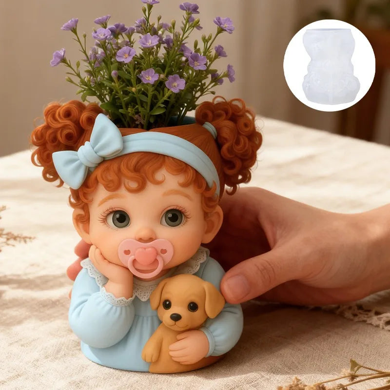 3D Baby & Dog Silicone Mold – DIY Resin, Candle & Gypsum Craft