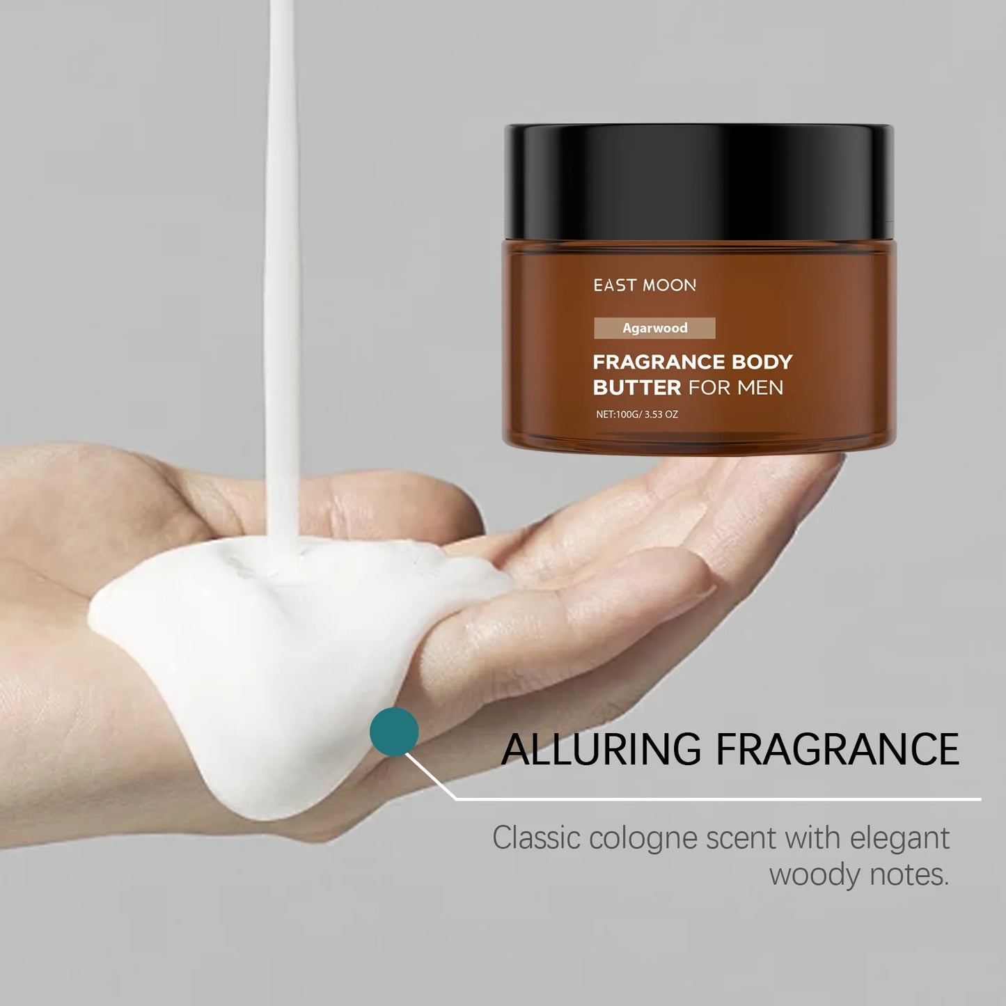 Men's Scented Body Lotion Sandalwood Extract Improves Skin Elasticity Radiance Non Greasy Fast Absorption For Dry Skin Peaceful Pleasures Health and Wellness