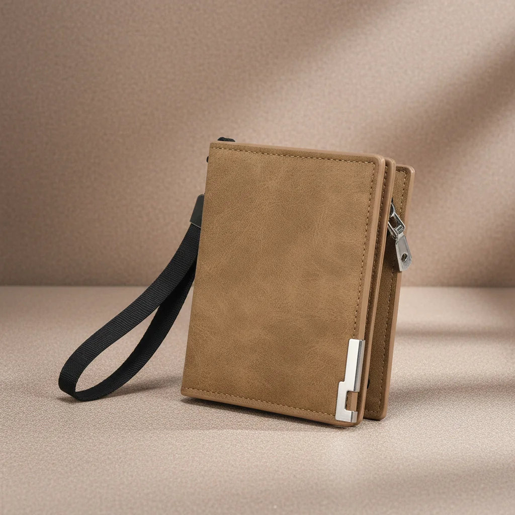 Men's Retro Wallet Short Snap Design Business Style PU Leather for Daily and Business Peaceful Pleasures Health and Wellness