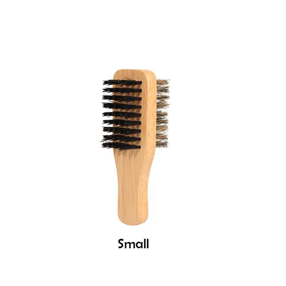 Men's Boar Bristle Hair & Beard Brush – Natural Wood S/M/L