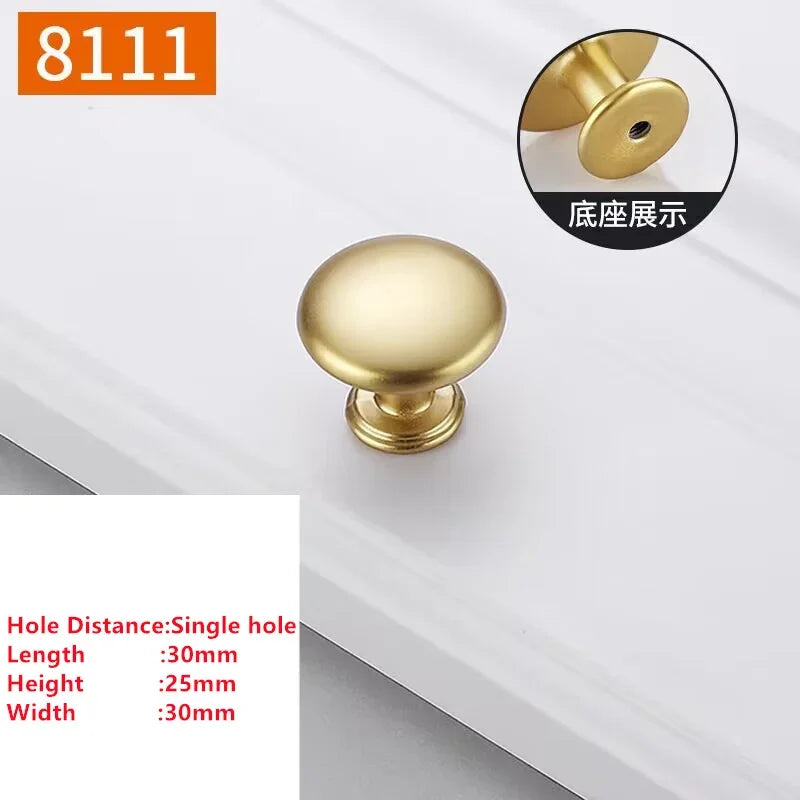 Pearl Gold Aluminum Cabinet Drawer Handle & Furniture Knob