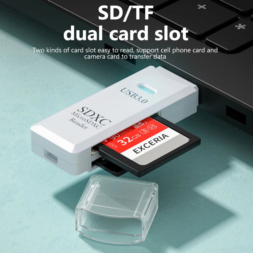 New 2 IN 1 High Speed Usb 3.0 Smart Cardreader Adapter Usb Card Reader For PC Laptop Accessories SD TF Card Memory Peaceful Pleasures Health and Wellness