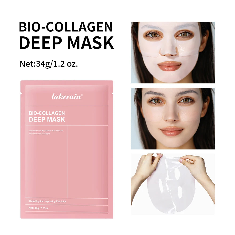 Deep Collagen Mask Korean Peel Off Mask Face Anti Wrinkle Lifting Skin Care Masks Bio Pack Night Wrapping Woman Skin Care Peaceful Pleasures Health and Wellness 1pc