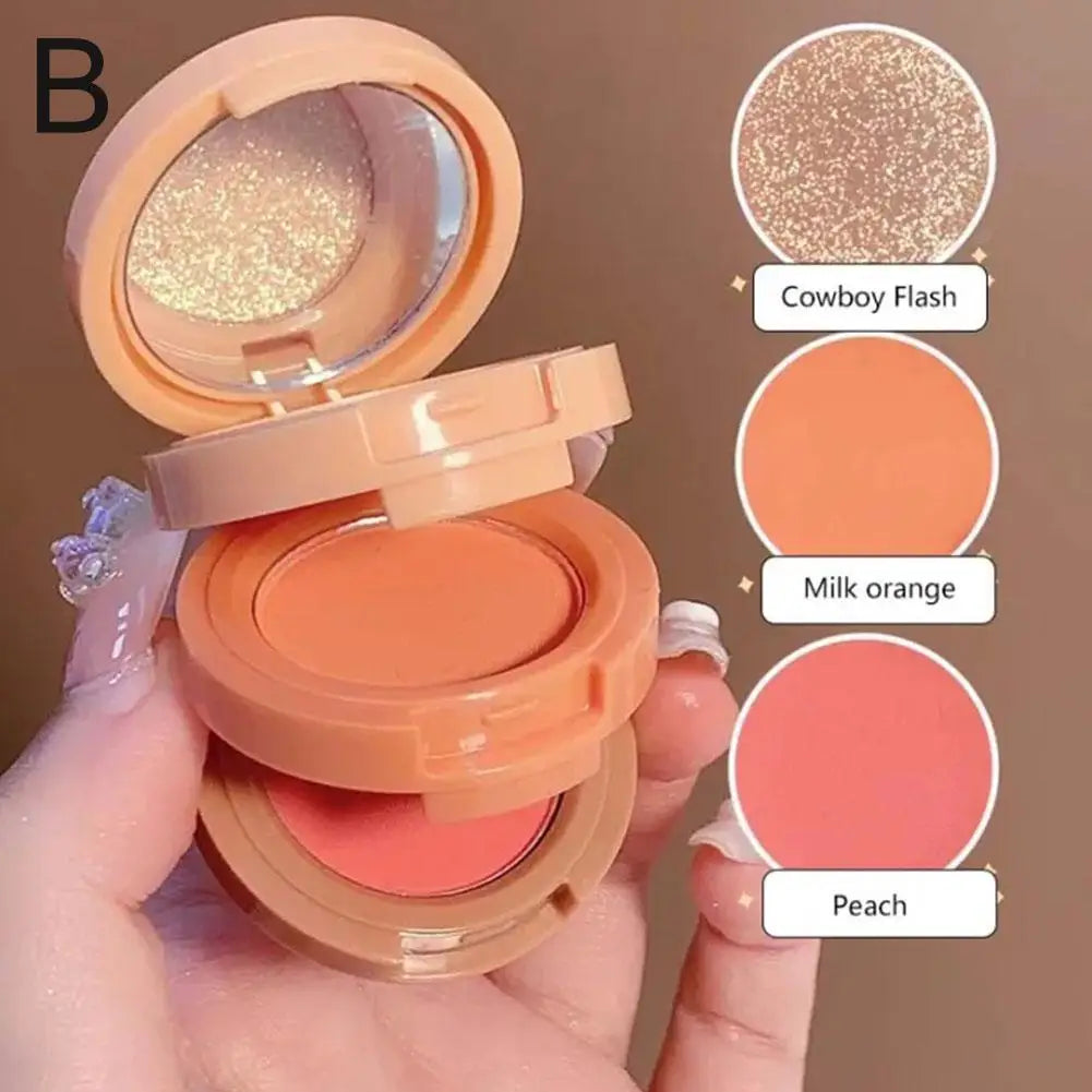 3-in-1 Blush Contour Highlighter Palette | Matte Waterproof