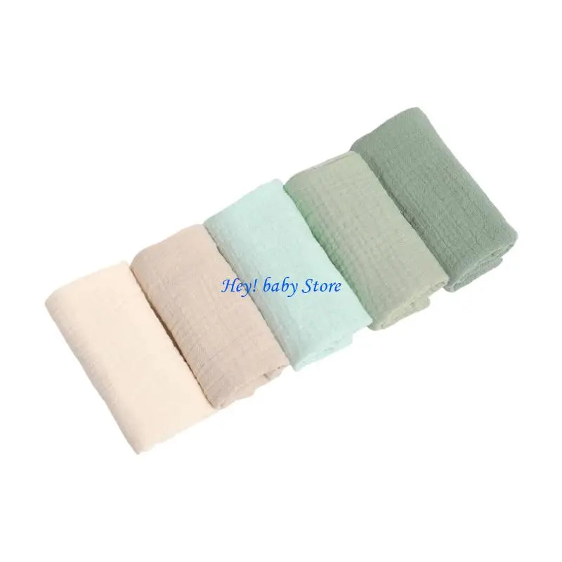 5-Pack Baby Burp Cloths | 4-Layer Breathable Cotton Washcloths
