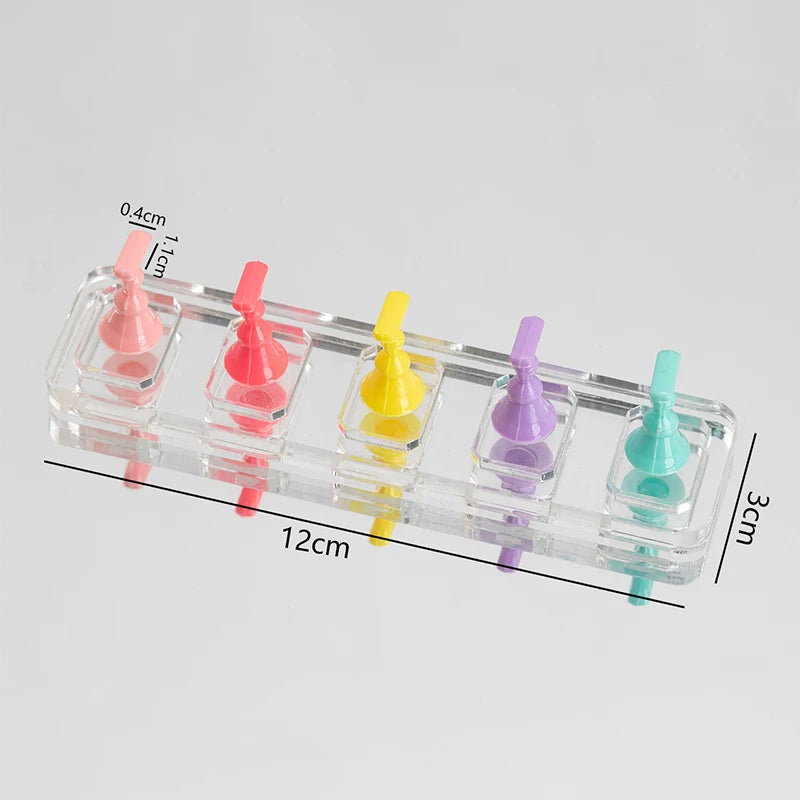Nail Stand Non-Magnetic False Nail Tips Holder For Cat Eye Gel Press On Nails Display Rack Acrylic Nail Painting 1/5/10 Grids Peaceful Pleasures Health and Wellness 5 Transparent