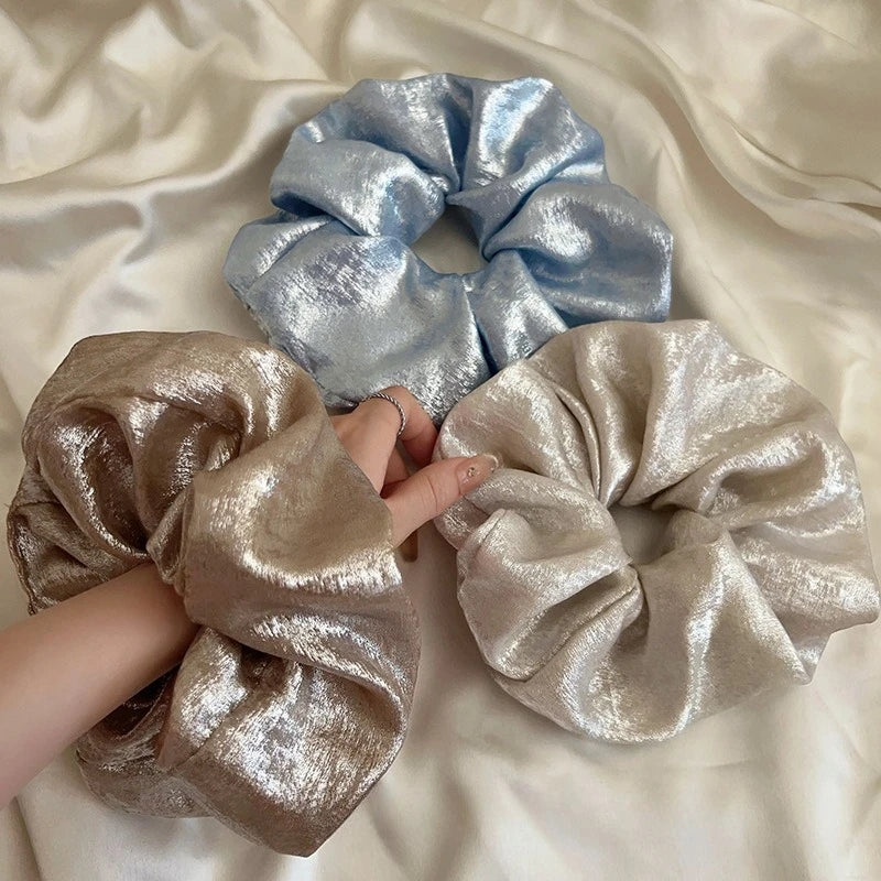 Korean Retro Large Scrunchies – Hair-Friendly Bands for Women