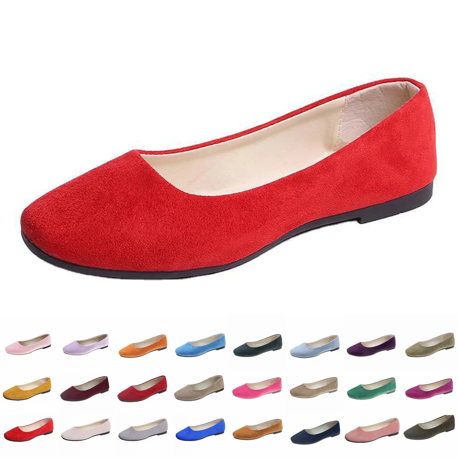 Woman Flats Casual Round Toe Cute Flats Flock Mocasines Ballerina Church Flats Female Suede Elegant Soft Sole Mom Shoes Peaceful Pleasures Health and Wellness