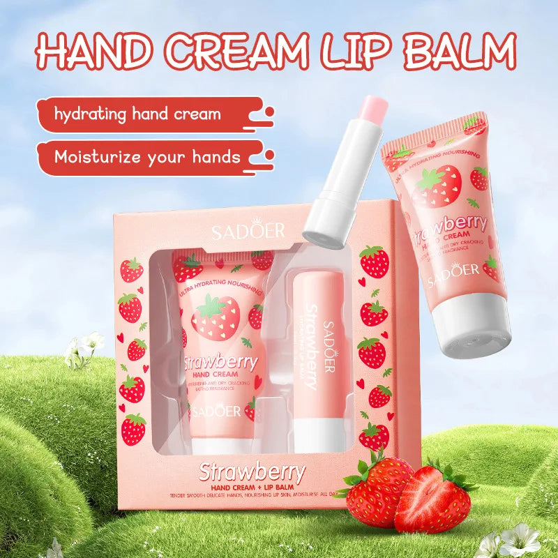 SADOER Avocado Hand Cream & Lip Balm Set | Moisturizing 2-Pc Kit
