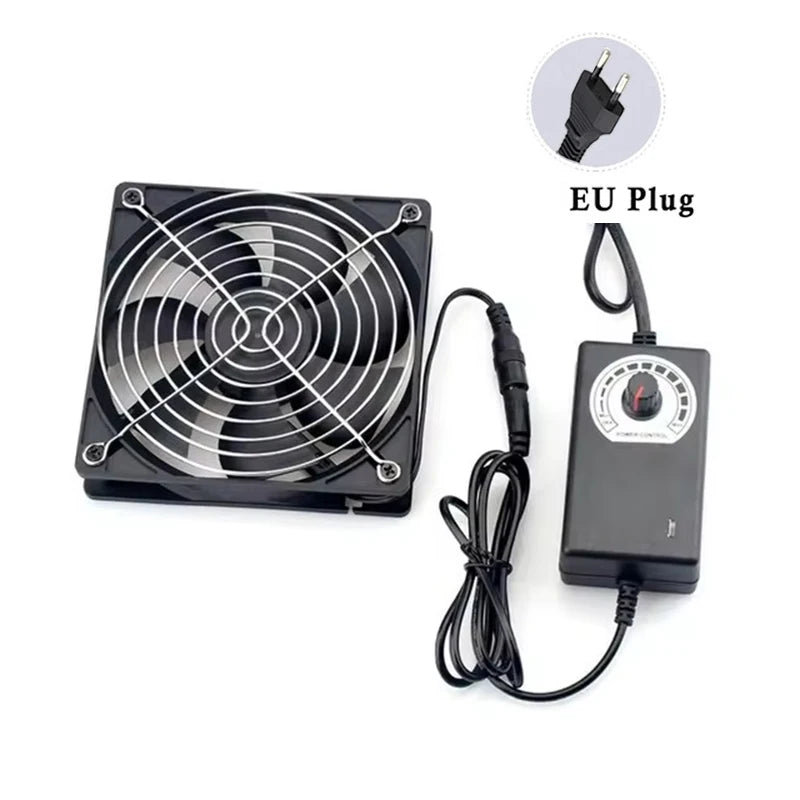 12cm Exhaust and Cooling Fan 3000RPM with Controller 3V to 12V for BTC Miner PC Chassis Workstation Cabinet Server Radiator Peaceful Pleasures Health and Wellness 1 Fan
