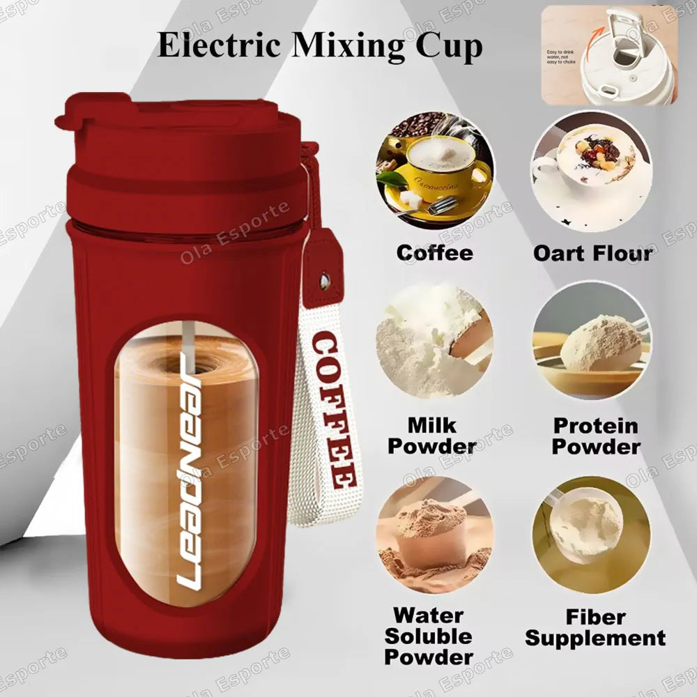 Electric Self-Stirring Shaker Cup 450ml | Protein Mixing Bottle