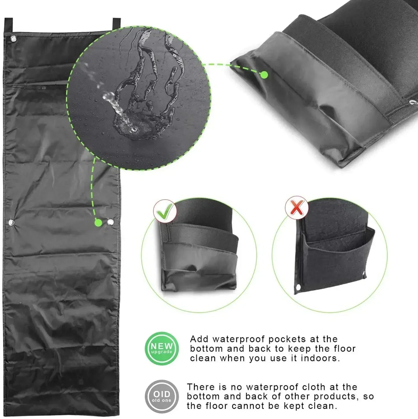 Vertical Felt Bag Planting Bag Greening Plant Wall Cultivation Bag Seedling Bag Plant Wall Hanging Bag Peaceful Pleasures Health and Wellness