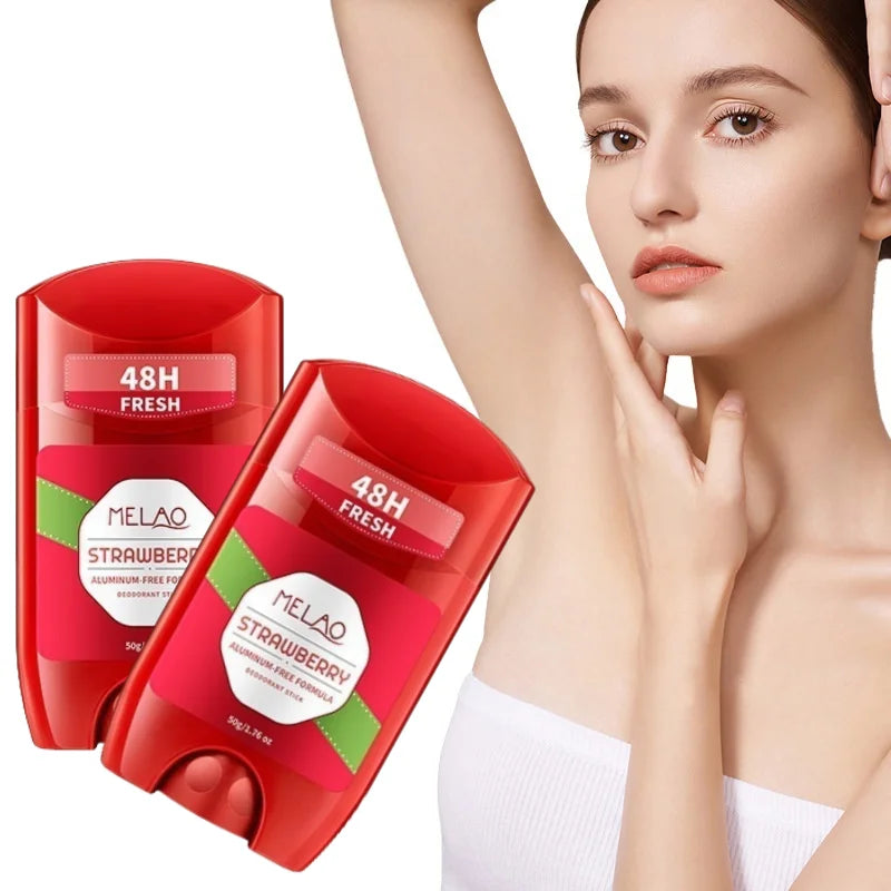 Strawberry Deodorant Stick 50g – Aluminum-Free 72-Hour Freshness