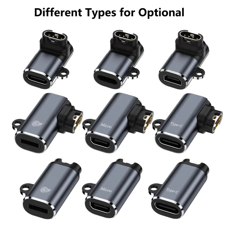 Type C/Micro/IOS USB to 4pin Charger Adapter Connector for Garmin Fenix 7/6/5/7X/6X/5X/ Venu 2 plus Watch Charging Converter Peaceful Pleasures Health and Wellness