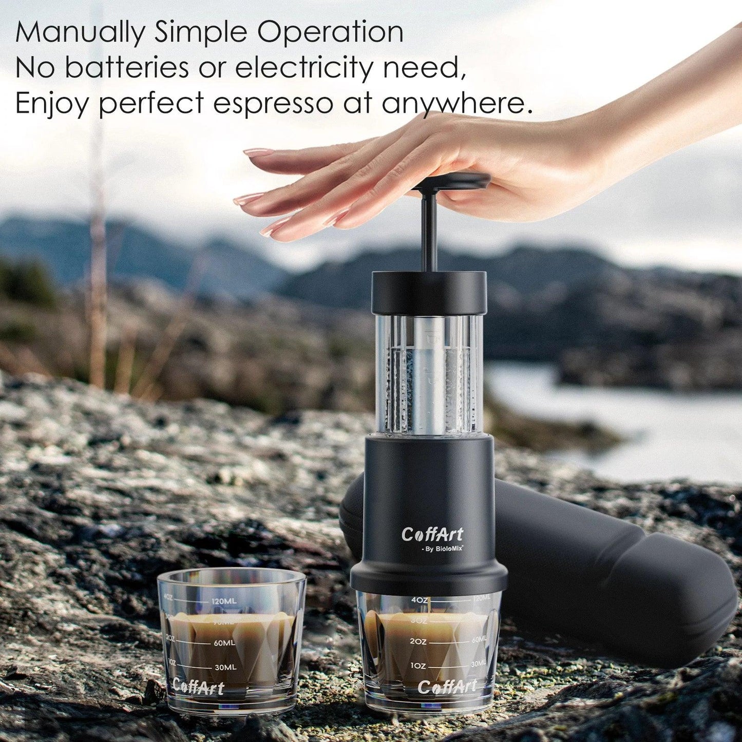 BioloMix 2 In 1 Manual Espresso Coffee Machine Coffee Machines Peaceful Pleasures Health and Wellness