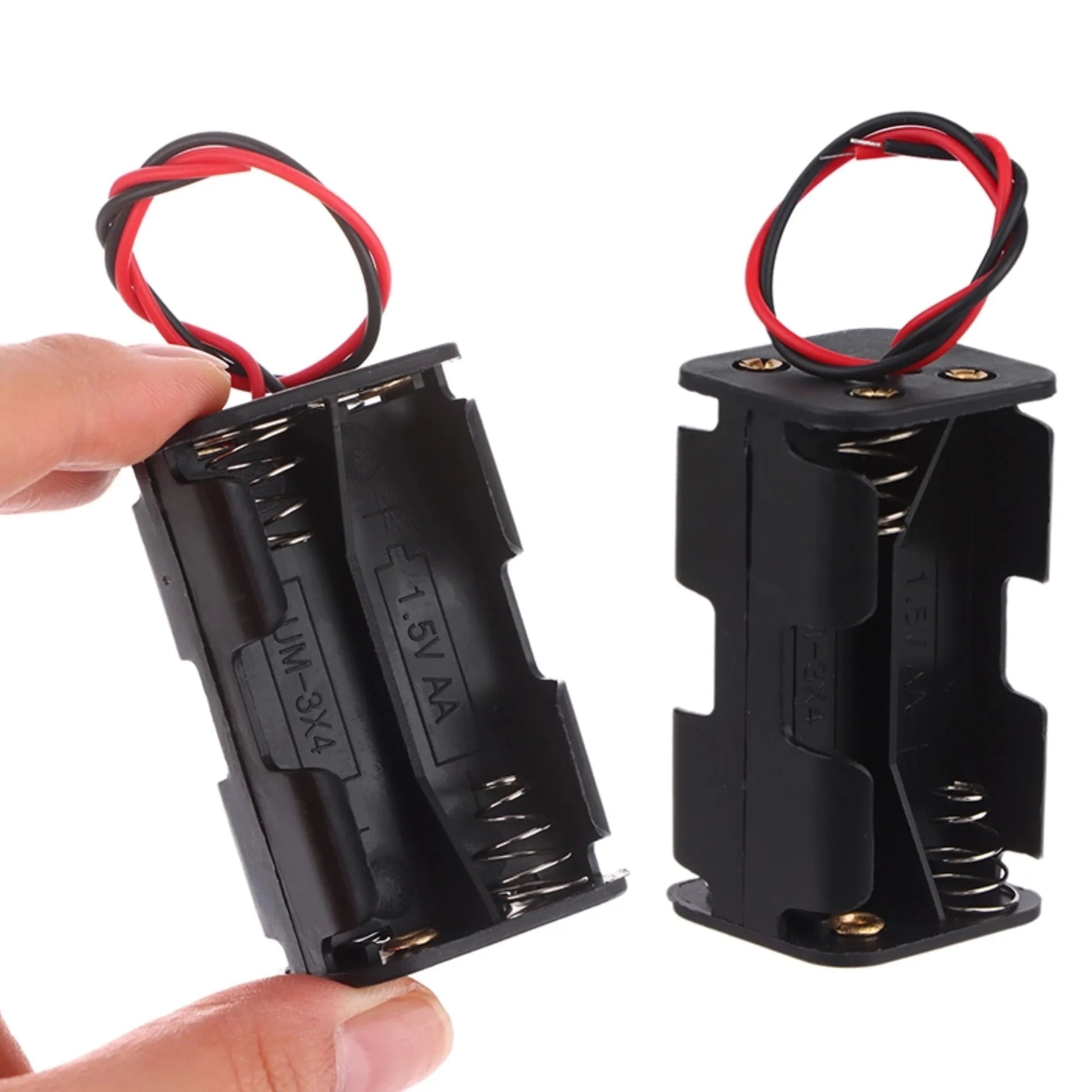 High Quality AA Battery Holder 6V For 4*AA Batteries Black Plastic Storage Box AA Battery Case Dual Layers With Wire Lead Peaceful Pleasures Health and Wellness