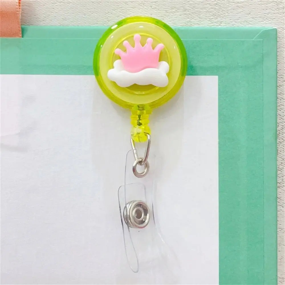 Cute ABS Card Holder Name Tag Nurse Doctor Cartoon ID Card Clips Retractable Badge Reel Badge Holder Name Card Holder Peaceful Pleasures Health and Wellness 19