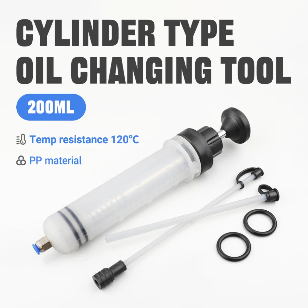 Manual 200cc Fluid Evacuator Syringe - Professional Grade Vehicle Oil Extractor and Filler for Car Truck and Motorcycle Fluids Peaceful Pleasures Health and Wellness