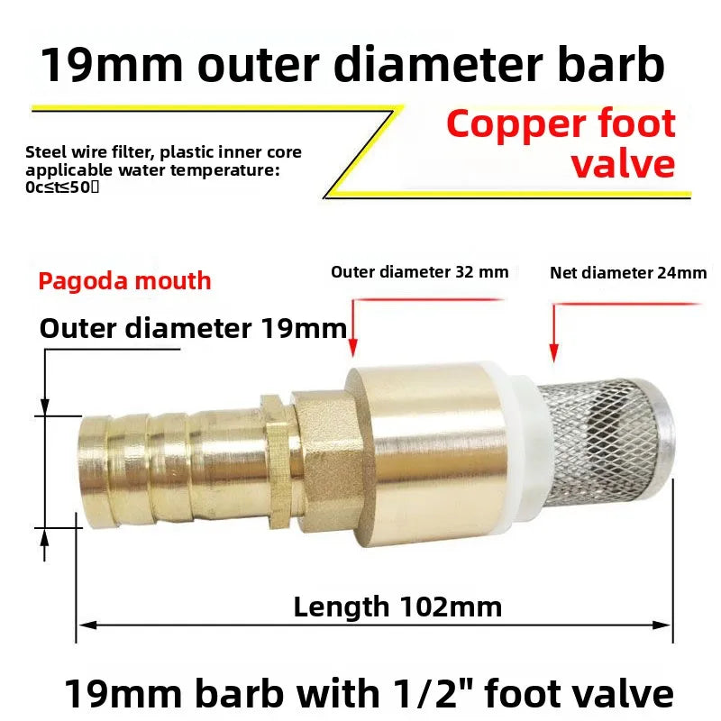 Copper Bottom Valve Filter Screen Anti-Backflow Check Valve