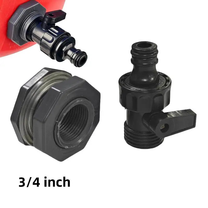 New 1Pc Durable Water Tank Adapter With Valve PVC/IBC Water Bucket Adapter Quick Installation Rainwater Collection Connector Kit Peaceful Pleasures Health and Wellness