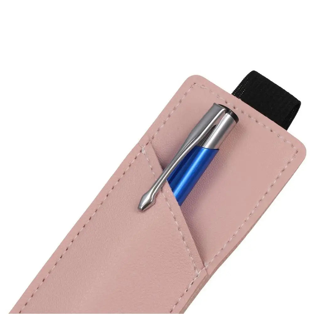 PU Leather Elastic Band Pen Holder Colorful Portable Pen Sleeve Pouch Easy To Store Detachable Pencil Holder Case for Notebook Peaceful Pleasures Health and Wellness