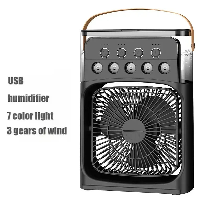 URGGU 5-Hole Misting Spray Fan – Quiet Rechargeable Desk Fan
