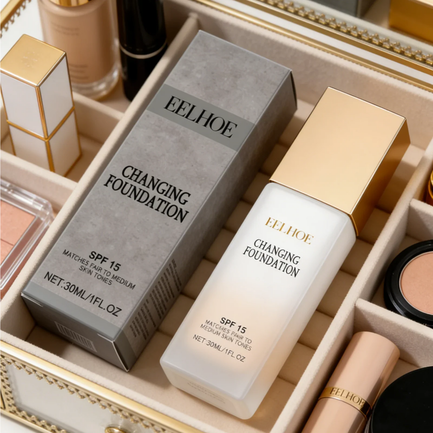Eelhoe Color-Adapting Foundation – Full Coverage & SPF 30ml