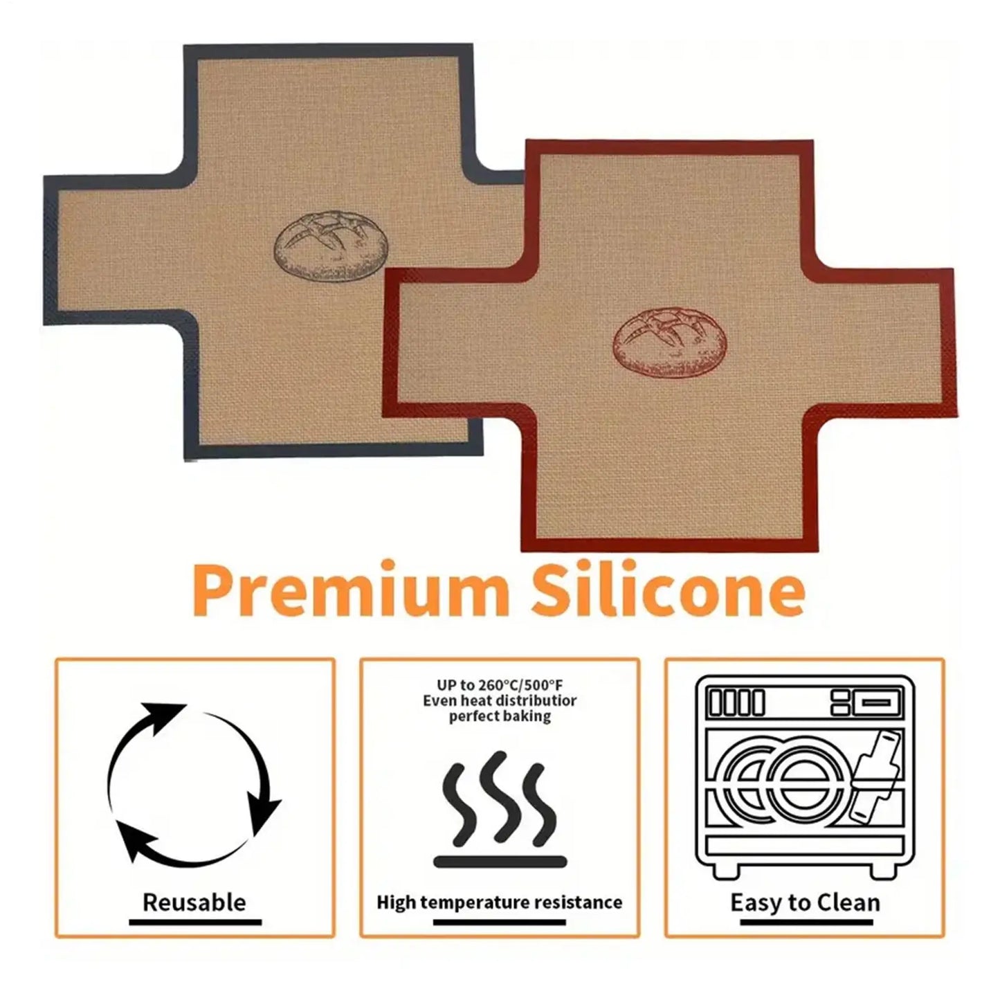 Silicone Loaf Liners Dishwasher Safe Nonstick Baking Mat Sour Dough Bread Baking Mat For Cookie Pastry Baked Goods Cakes Pizzas Peaceful Pleasures Health and Wellness