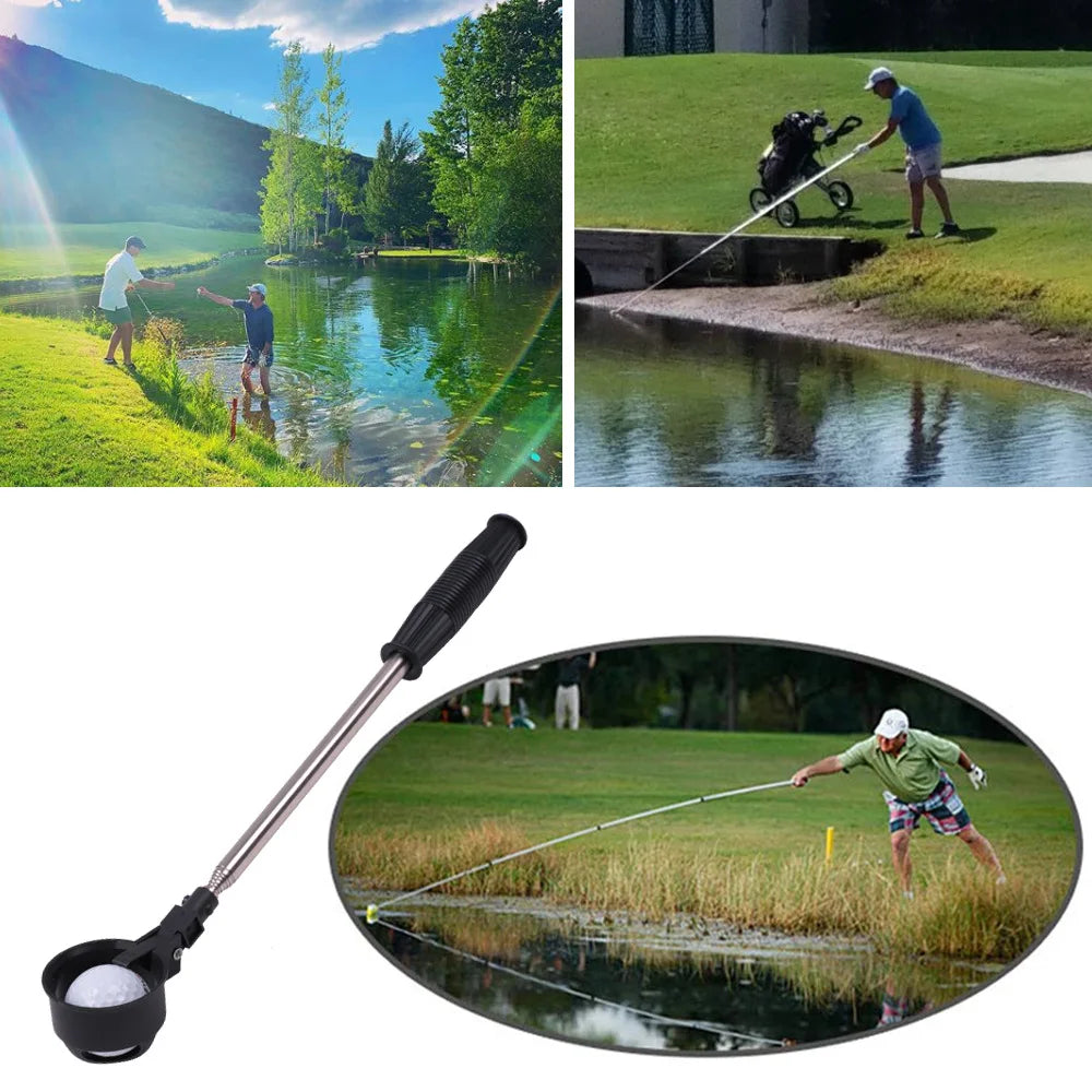 Golf Ball Retriever for Water Telescopic Portable Golf Ball Picker Steel Golf Ball Pick Up Grabber With Automatic Locking Scoop Peaceful Pleasures Health and Wellness