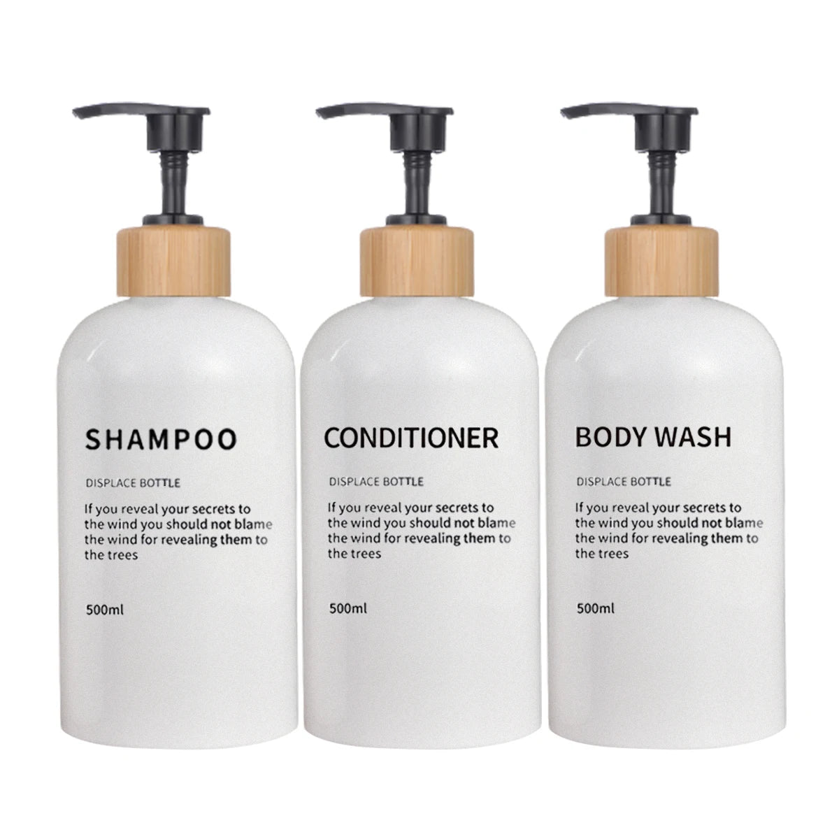 3 Pack Soap Dispenser Shampoo and Conditioner Dispenser Body Wash Shower Bottles Refillable Lotion Dispenser Bottle Peaceful Pleasures Health and Wellness