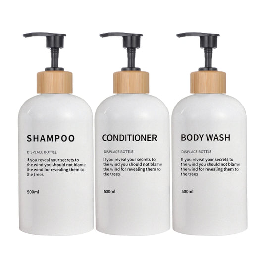 3 Pack Soap Dispenser Shampoo and Conditioner Dispenser Body Wash Shower Bottles Refillable Lotion Dispenser Bottle Peaceful Pleasures Health and Wellness