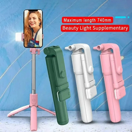 Foldable Portable Selfie Stick Tripod With Detachable Bluetooth Remote Control With LED Selfie Light For Phone Video Live Holder Peaceful Pleasures Health and Wellness