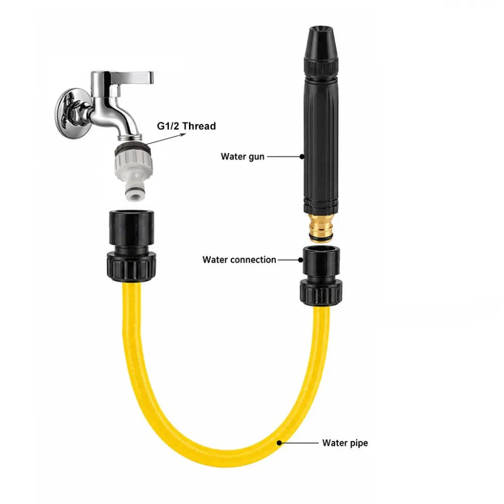 G1/2 Adjustable Spray Hose Nozzle & Quick Connector Set