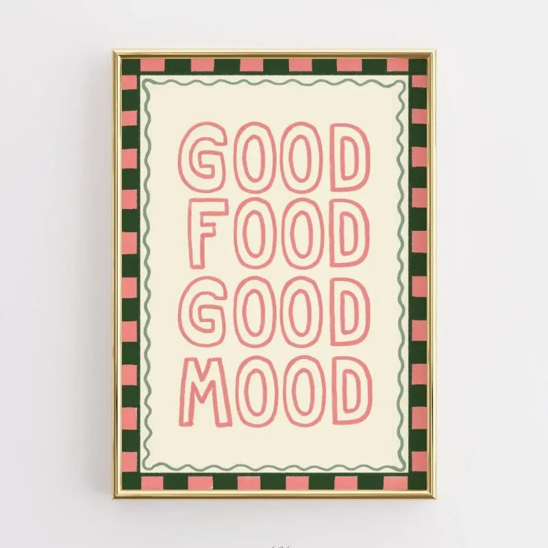 Funny Kitchen Coffee Quote Retro Canvas Wall Art Print