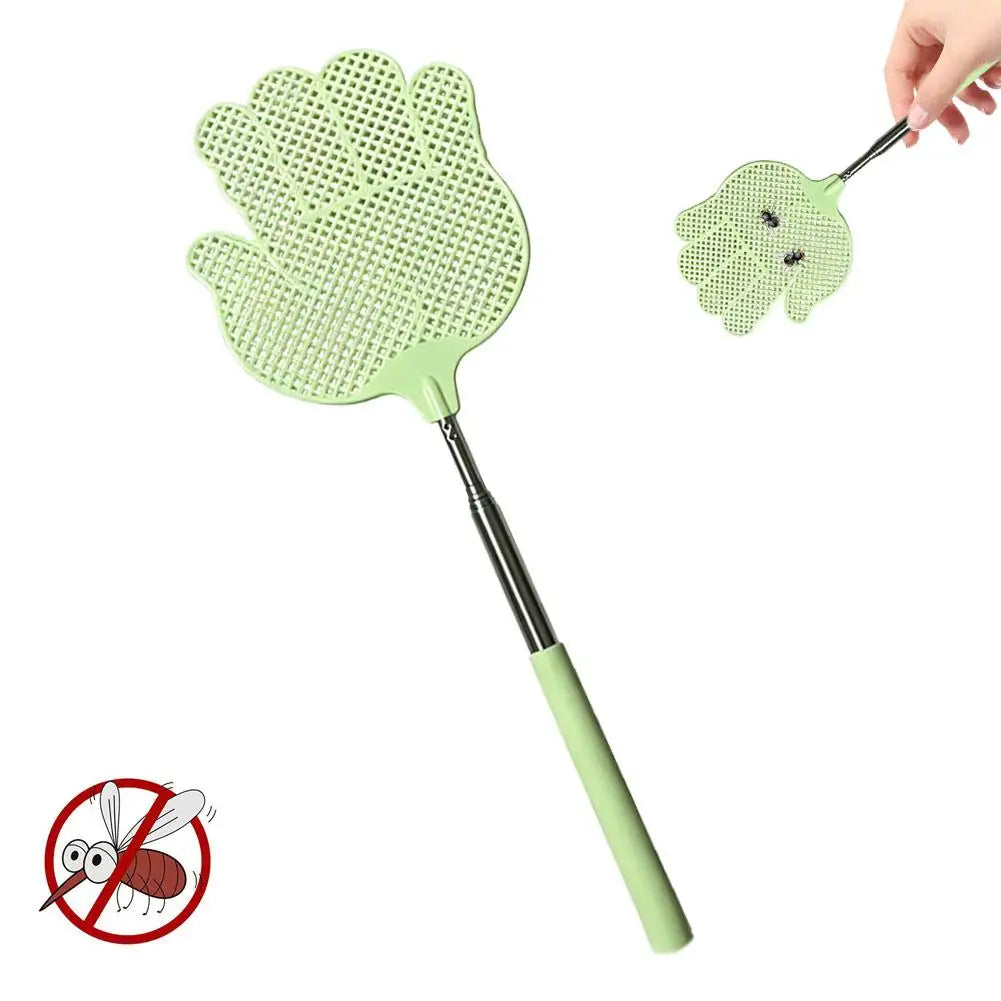 Adjustable Stainless Steel Telescopic Pole Fly Swatter Flexible Bug Swatters for Kitchen, Patio & Living Room Summer Peaceful Pleasures Health and Wellness A