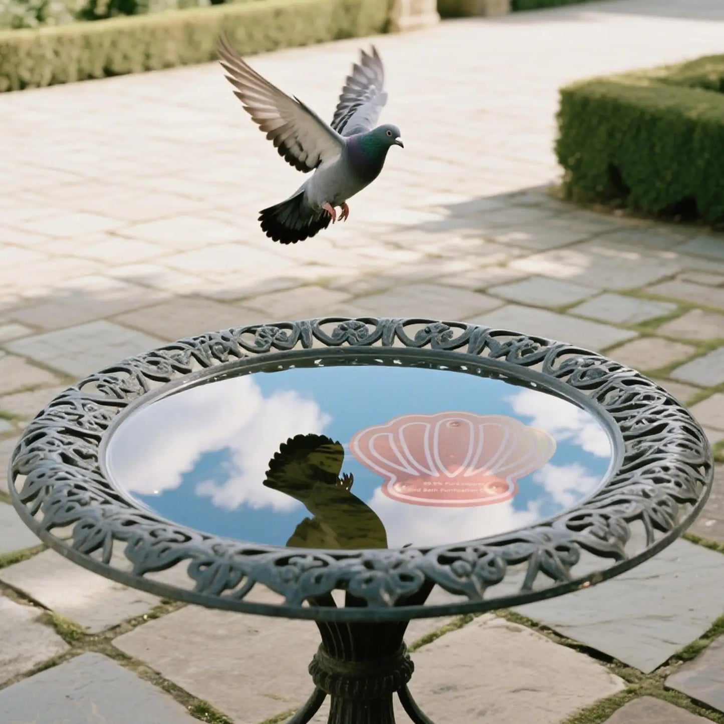 Copper Bird Bath Dish | Weather-Resistant Triple-Point Tray