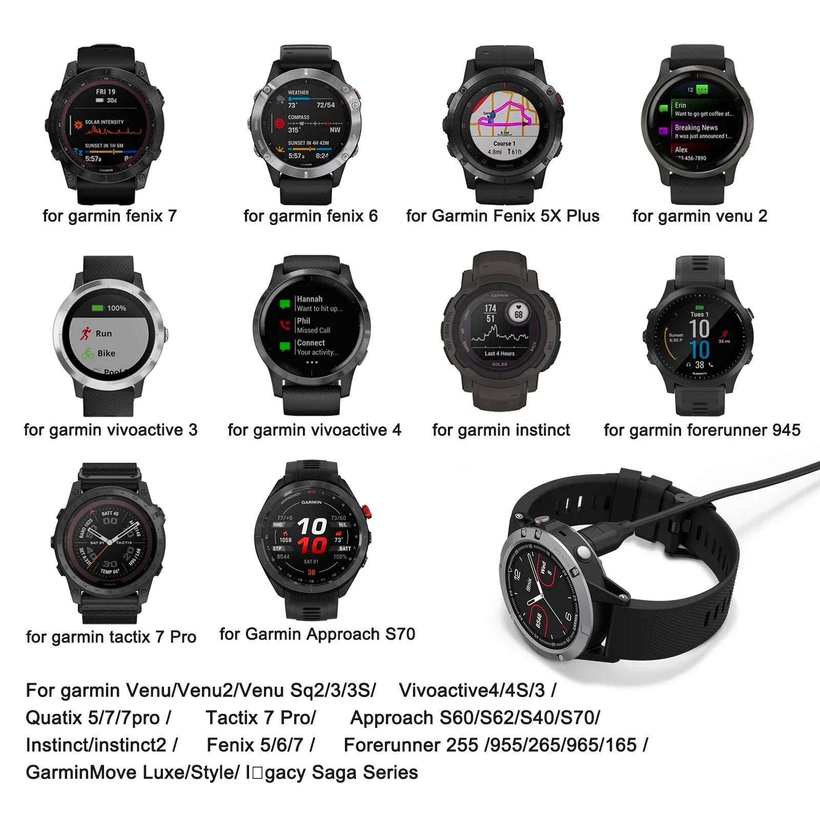 Garmin Watch Charger Cable – Fenix, Venu, Forerunner & More Peaceful Pleasures Health and Wellness