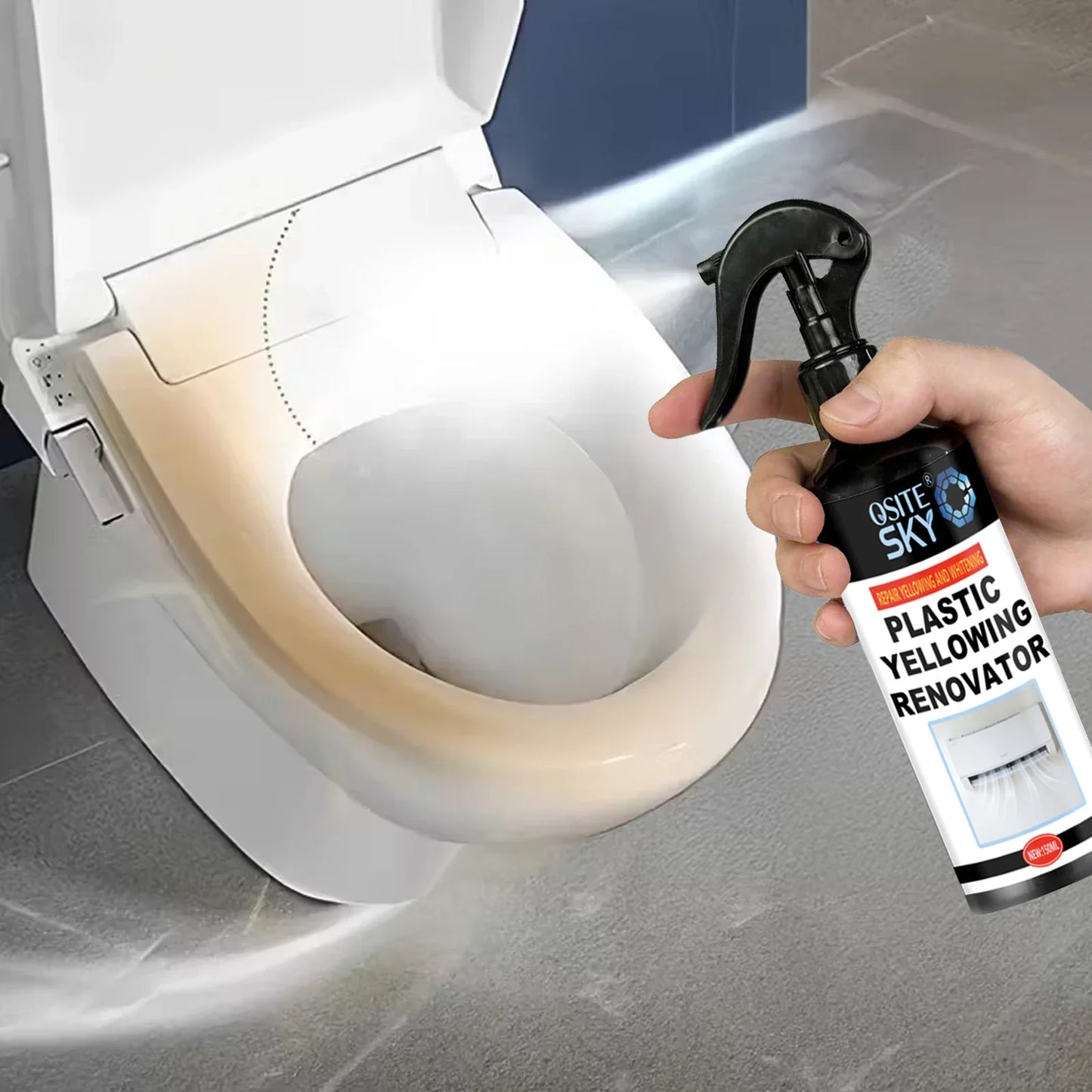 Plastic Yellowing Remover Spray – Headlights, AC & Surfaces