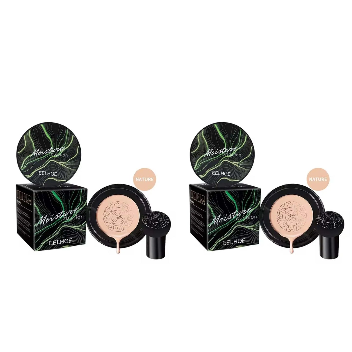 Mushroom Head Air Cushion BB Cream – Foundation & Concealer Peaceful Pleasures Health and Wellness 2Pcs Nature